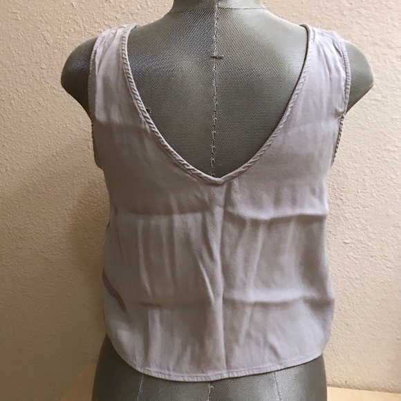 Grey Crop Tank w/Laced up front. Blouse. Misses L. Forever 21. NWT. Sexy. - Picture 6 of 11